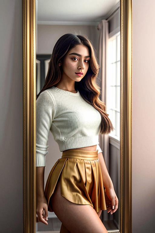 mirror photo pose girl simple