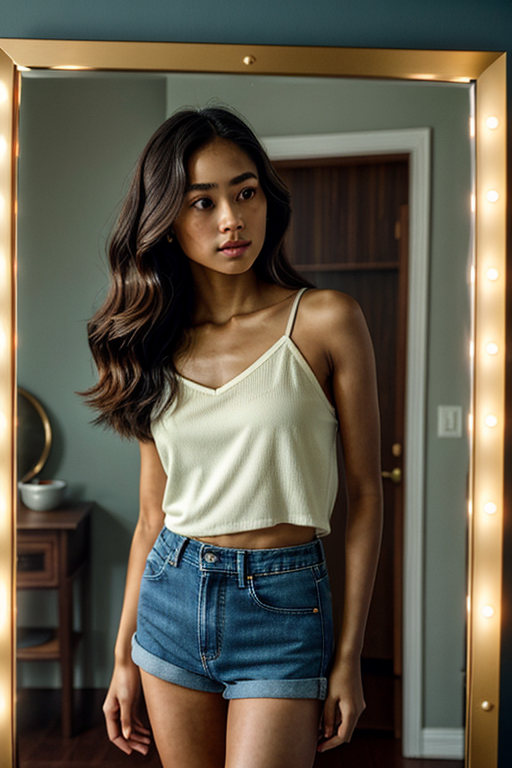 mirror photo pose girl simple